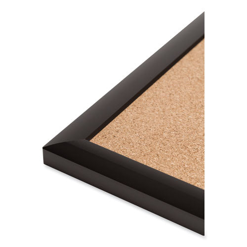 Cork Bulletin Board With Black Aluminum Frame, 47 X 35, Natural Surface