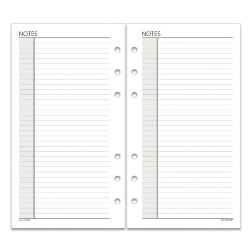 Lined Notes Pages For Planners/organizers, 6.75 X 3.75, White Sheets, Undated