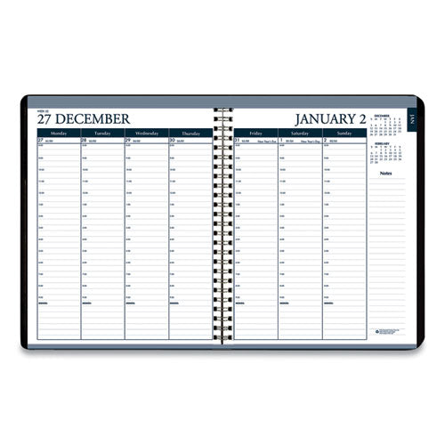 Recycled Monthly Weekly 7 Day Planner, 8.75 X 6.88, Black Cover, 12-month (jan To Dec): 2023