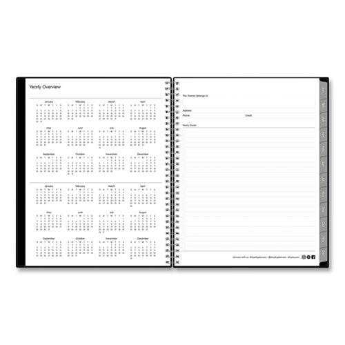 Enterprise Weekly Appointment Planner, Enterprise Formatting, 11 X 8.5, Black Cover, 12-month (jan To Dec): 2023