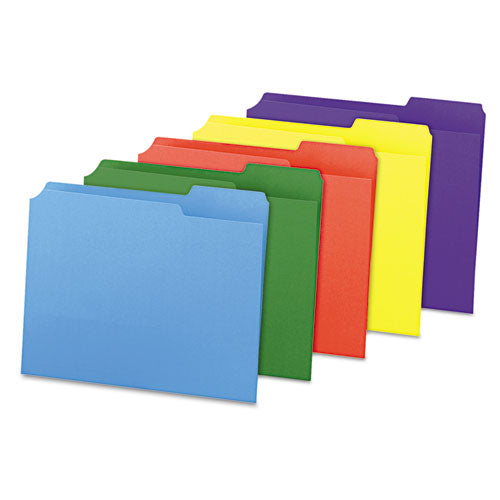 Reinforced Top-tab File Folders, 1/3-cut Tabs: Assorted, Letter Size, 1" Expansion, Yellow, 100/box