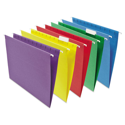 Deluxe Bright Color Hanging File Folders, Legal Size, 1/5-cut Tabs, Blue, 25/box