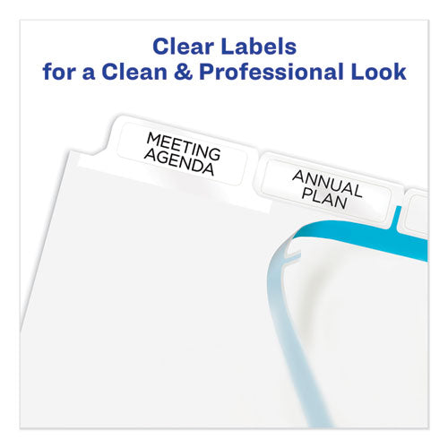 Print And Apply Index Maker Clear Label Dividers, Big Tab, 5-tab, White Tabs, 11 X 8.5, White, 1 Set