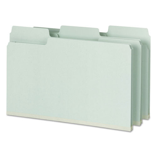 Supertab Pressboard Fastener Folders With Two Safeshield Fasteners, 2" Expansion, Legal Size, Gray-green, 25/box