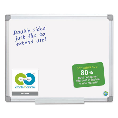 Earth Silver Easy-clean Dry Erase Board, Reversible, 24 X 18, White Surface, Silver Aluminum Frame