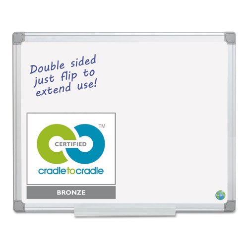 Earth Silver Easy-clean Dry Erase Board, Reversible, 24 X 18, White Surface, Silver Aluminum Frame