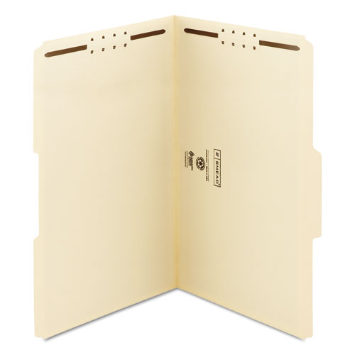 Top Tab Fastener Folders, 1/3-cut Tabs: Assorted, 0.75" Expansion, 2 Fasteners, Letter Size, Manila Exterior, 50/box