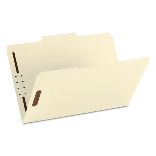 Top Tab Fastener Folders, 1/3-cut Tabs: Assorted, 0.75" Expansion, 2 Fasteners, Letter Size, Manila Exterior, 50/box