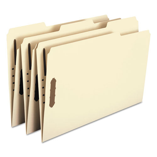 Top Tab Fastener Folders, 1/3-cut Tabs: Assorted, 0.75" Expansion, 2 Fasteners, Letter Size, Manila Exterior, 50/box