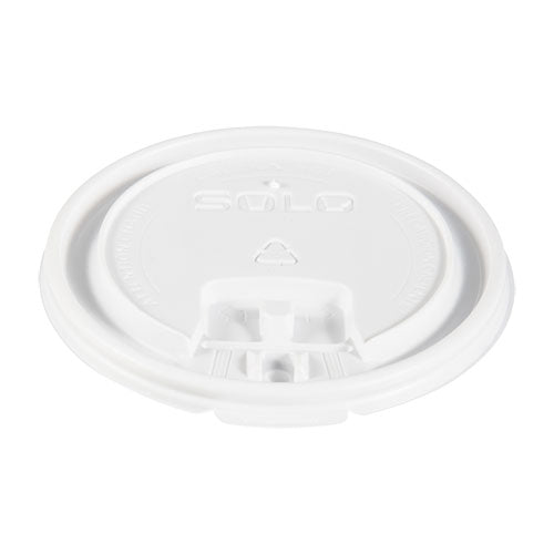 Lift Back And Lock Tab Lids For Paper Cups, Fits 8 Oz Cups, White, 100/sleeve, 10 Sleeves/carton