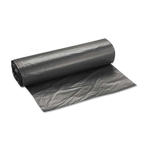 High-density Interleaved Commercial Can Liners, 45 Gal, 16 Microns, 40" X 48", Black, 25 Bags/roll, 10 Rolls/carton