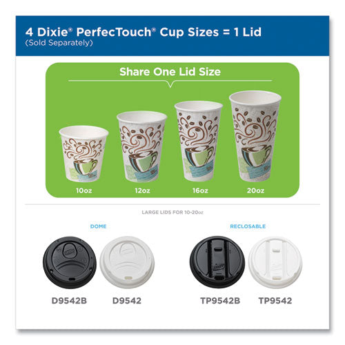 Perfectouch Paper Hot Cups, 8 Oz, Coffee Haze Design, 25/sleeve, 20 Sleeves/carton