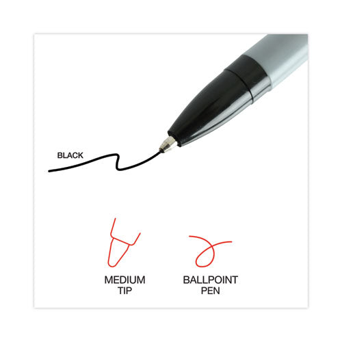 Ballpoint Pen Value Pack, Stick, Medium 1 Mm, Black Ink, Gray Barrel, 60/pack