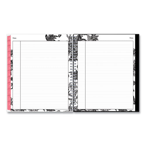 Analeis Monthly Planner, Analeis Floral Artwork, 10 X 8, White/black/coral Cover, 12-month (jan To Dec): 2023