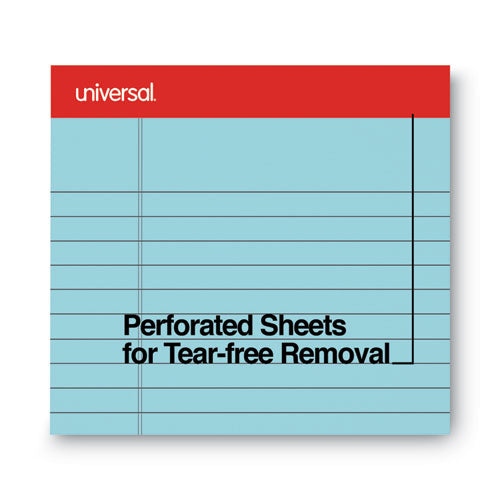 Colored Perforated Ruled Writing Pads, Wide/legal Rule, 50 Blue 8.5 X 11 Sheets, Dozen