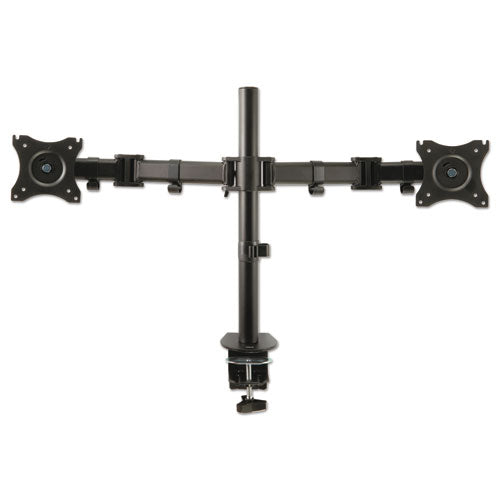 Dual Monitor Mount, For 27" Monitors, 360 Degree Rotation, +45 Degree/-45 Degree Tilt, 90 Degree Pan, Black, Supports 20 Lb