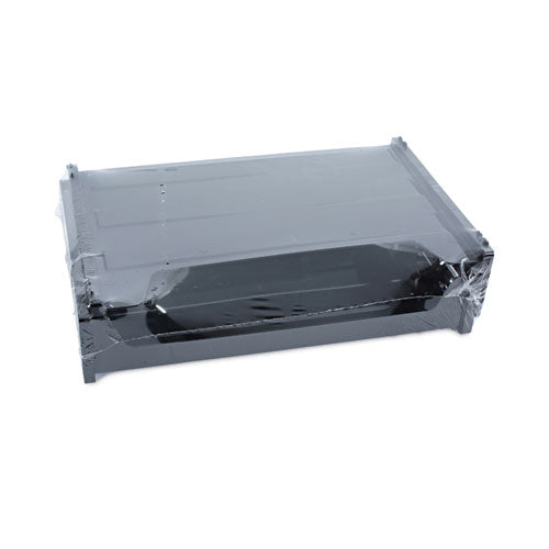 Recycled Plastic Side Load Desk Trays, 2 Sections, Letter Size Files, 13" X 9" X 2.75", Black