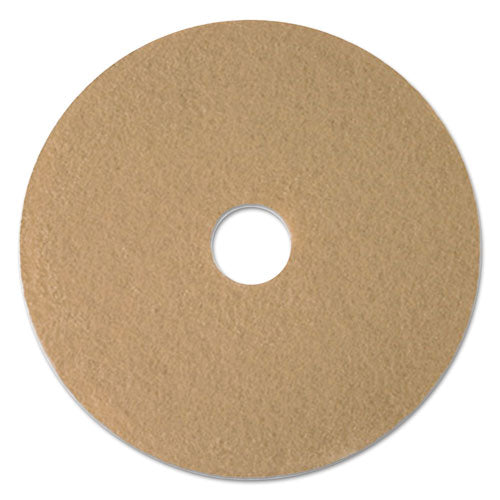 Burnishing Floor Pads, 20" Diameter, Tan, 5/carton