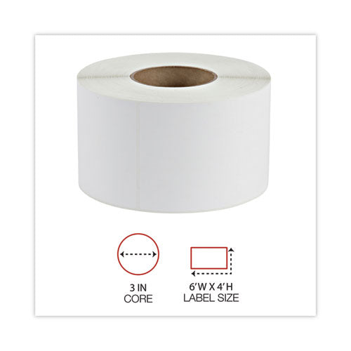 Thermal Transfer Blank Shipping Labels, Label Printers, 4 X 6, White, 1,000/roll, 4 Rolls/carton