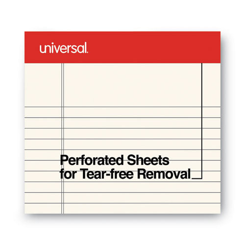 Colored Perforated Ruled Writing Pads, Narrow Rule, 50 Ivory 5 X 8 Sheets, Dozen