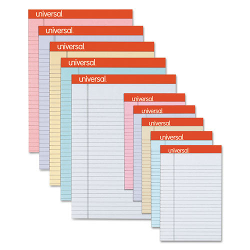 Colored Perforated Ruled Writing Pads, Narrow Rule, 50 Ivory 5 X 8 Sheets, Dozen