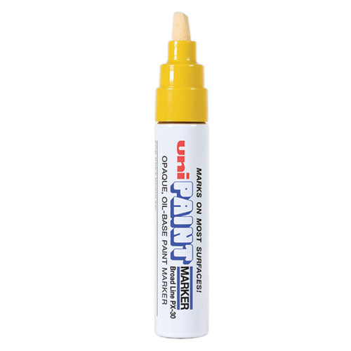 Permanent Marker, Broad Chisel Tip, Yellow