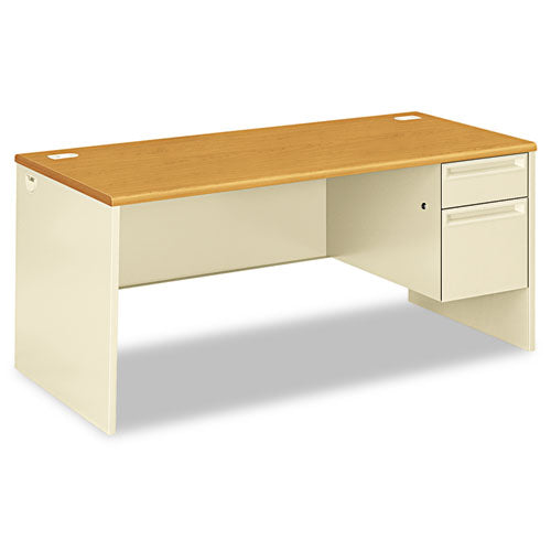 38000 Series Left Pedestal Desk, 66" X 30" X 30", Light Gray/silver