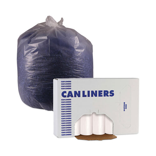 High-density Can Liners, 33 Gal, 14 Microns, 33" X 38", Natural, 25 Bags/roll, 10 Rolls/carton