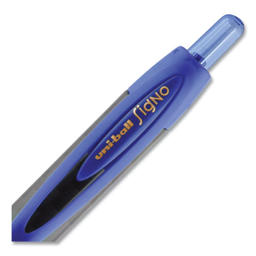 307 Gel Pen, Retractable, Micro 0.5 Mm, Blue Ink, Black Barrel, Dozen