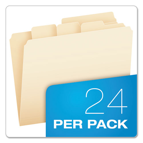 Divide It Up File Folder, 1/2-cut Tabs: Assorted, Letter Size, 0.75" Expansion, Manila, 24/pack