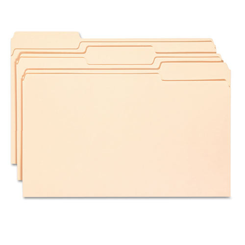 Top Tab File Folders With Antimicrobial Product Protection, 1/3-cut Tabs: Assorted, Legal, 0.75" Expansion, Manila, 100/box