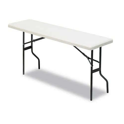 Indestructable Classic Folding Table, Rectangular Top, 300 Lb Capacity, 48w X 24d X 29h, Charcoal