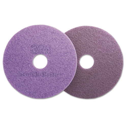 Diamond Floor Pads, 16" Diameter, Purple, 5/carton