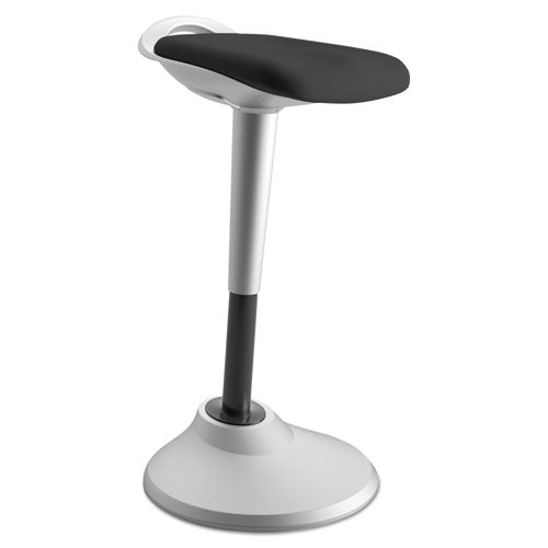 Perch Series Seat, Backless, Supports Up To 250 Lb, Black Seat, Silver Base