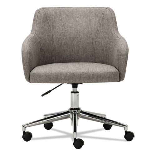 Alera Captain Series Mid-back Chair, Supports Up To 275 Lb, 17.5" To 20.5" Seat Height, Gray Tweed Seat/back, Chrome Base