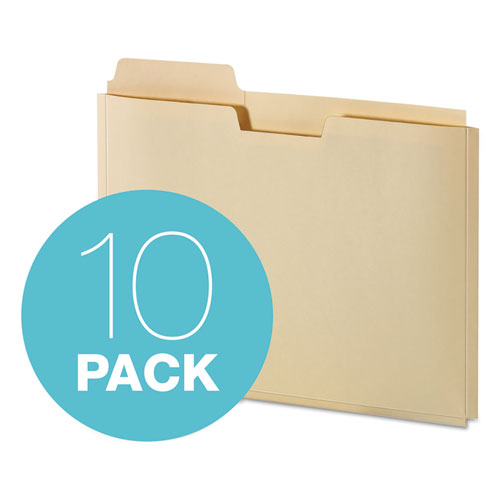 File Folder Pocket, 0.75" Expansion, Letter Size, Manila, 10/pack