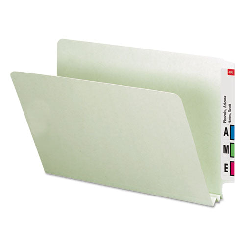 Extra-heavy Recycled Pressboard End Tab Folders, Straight Tabs, Letter Size, 1" Expansion, Gray-green, 25/box