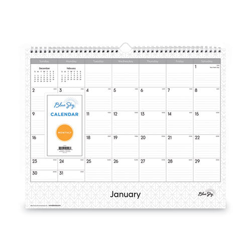 Enterprise Wall Calendar, Enterprise Geometric Artwork, 15 X 12, White/gray Sheets, 12-month (jan To Dec): 2023