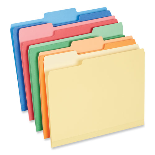 Deluxe Heavyweight File Folders, 1/3-cut Tabs: Assorted, Letter Size, 0.75" Expansion, Assorted Colors, 50/box