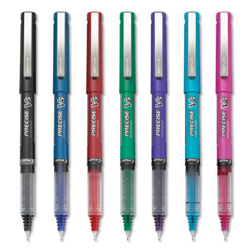 Precise V5 Roller Ball Pen, Stick, Fine 0.5 Mm, Assorted Ink And Barrel Colors, Dozen