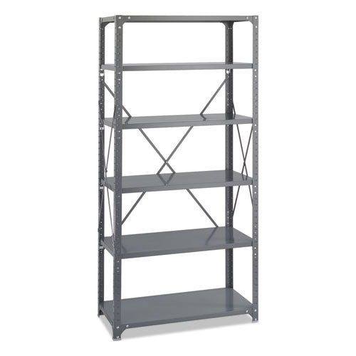 Commercial Steel Shelving Unit, Six-shelf, 36w X 18d X 75h, Dark Gray