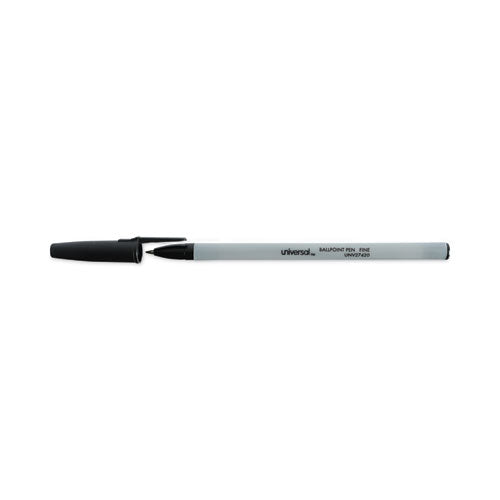 Ballpoint Pen, Stick, Fine 0.7 Mm, Black Ink, Gray Barrel, Dozen