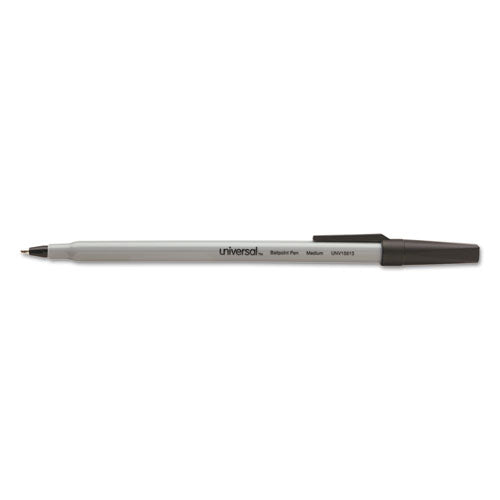 Ballpoint Pen, Stick, Fine 0.7 Mm, Black Ink, Gray Barrel, Dozen