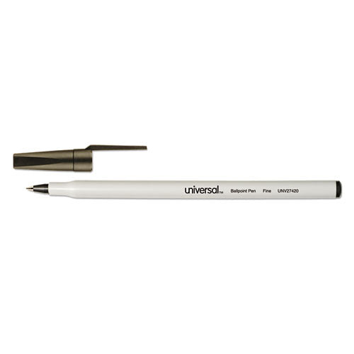 Ballpoint Pen, Stick, Fine 0.7 Mm, Black Ink, Gray Barrel, Dozen