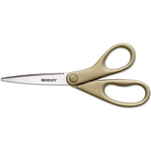 Design Line Straight Stainless Steel Scissors, 8" Long, 3.13" Cut Length, Black Straight Handle