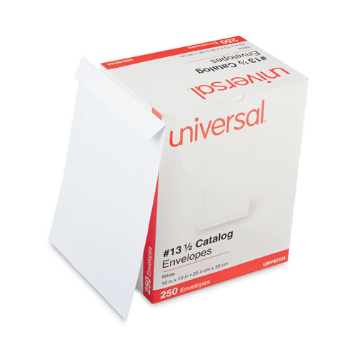 Catalog Envelope, 24 Lb Bond Weight Paper, #13 1/2, Square Flap, Gummed Closure, 10 X 13, White, 250/box