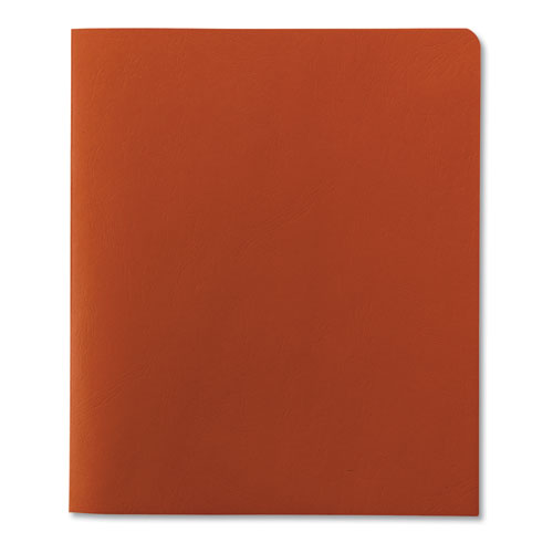 Two-pocket Folder, Textured Paper, 100-sheet Capacity, 11 X 8.5, Orange, 25/box