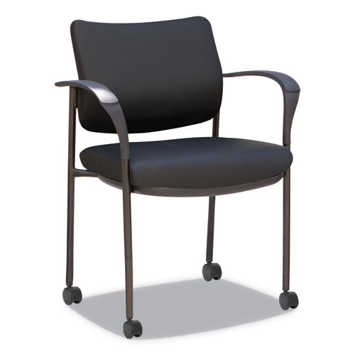 Alera Iv Series Fabric Back/seat Guest Chairs, 24.8" X 22.83" X 32.28", Black Seat, Black Back, Black Base, 2/carton