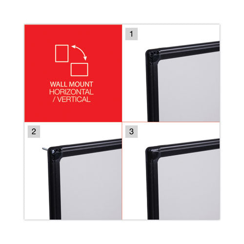 Design Series Deluxe Dry Erase Board, 48 X 36, White Surface, Black Anodized Aluminum Frame