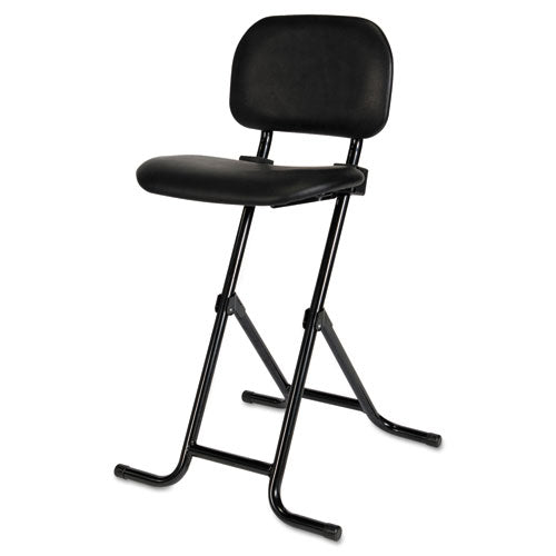 Alera Il Series Height-adjustable Folding Stool, Supports Up To 300 Lb, 27.5" Seat Height, Black